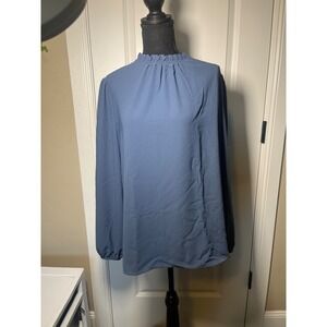 Halara Women's Long Sleeve Ruffle Mock Neck Blouse‎ Top